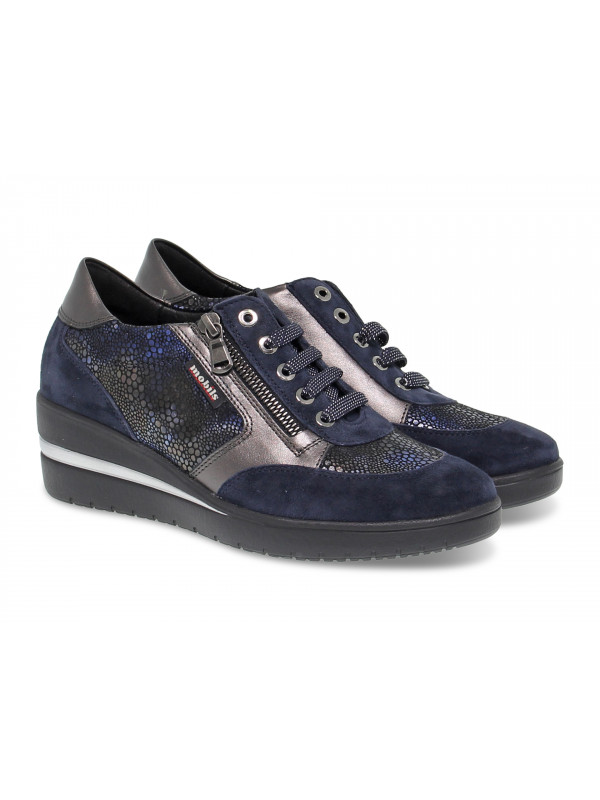Flat shoe Mephisto PATRIZIA MOBILS ERGONOMIC in blue suede leather