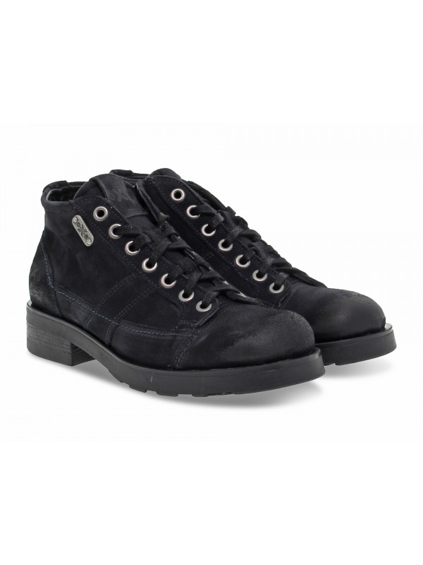 Ankle boot OXS FRANK 1900 MID in blue suede leather Guidi Calzature New Collection Fall Winter 2024 Guidi Calzature