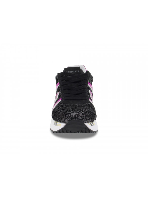 Sneakers Premiata CONNY in black sequins Guidi Calzature Sales