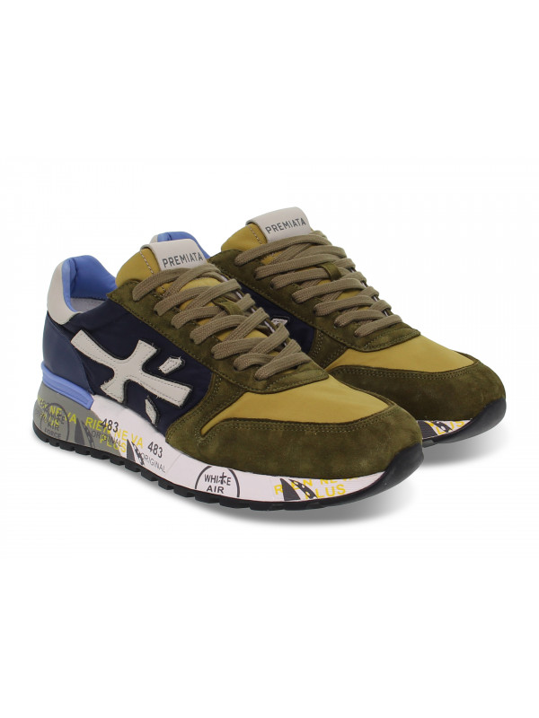 Sneakers Premiata MICK in green suede leather Guidi Calzature