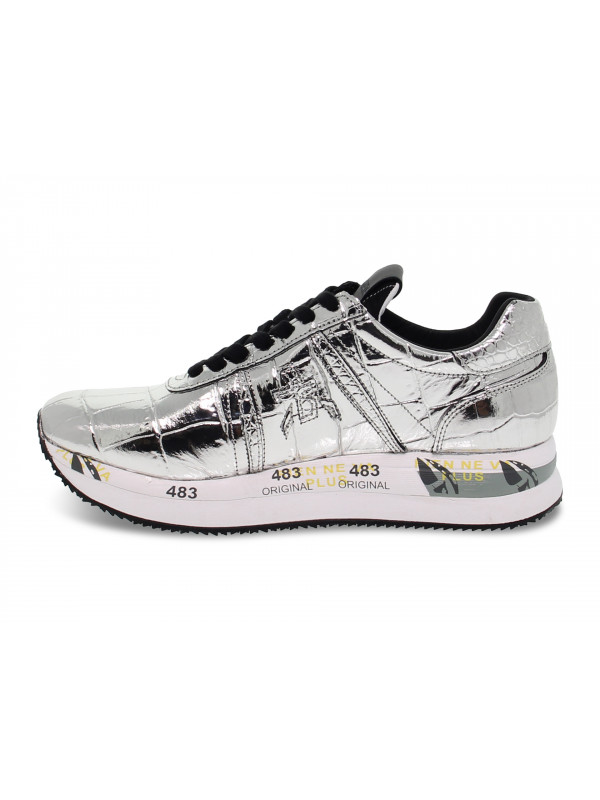 Sneakers Premiata CONNY in silver laminate Guidi Calzature
