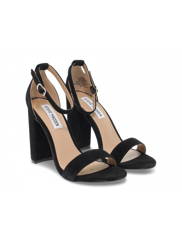 Heeled sandal Steve Madden CARRSON SUEDE BLACK in black suede leather Guidi Calzature New Collection Fall Winter 2024 Guidi Calzature