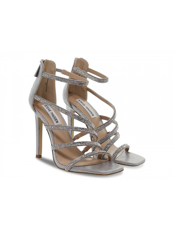 Heeled sandal Steve Madden CAVIAR SILVER in silver crystal Guidi Calzature New Collection Fall Winter 2024 Guidi Calzature