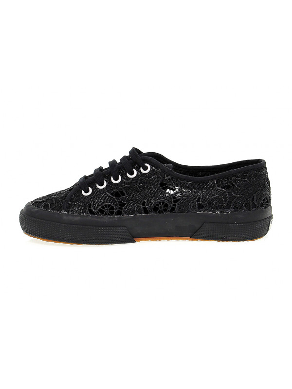 Superga black lace sneakers outlet