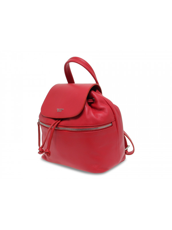 Backpack Tosca Blu RANUNCOLO ZAINO in red leather