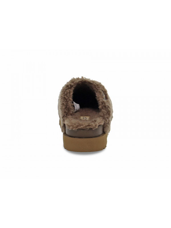 Sandal UGG Australia FUZZ SUGAR SLIDE HICKORY in brown suede