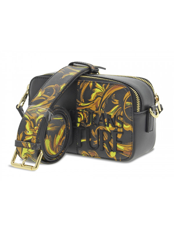 Shoulder bag Versace Jeans Couture JEANS COUTURE RANGE 4 ROCK CUT SKETCH 1 BAGS STRIPES PATCHWORK in black faux leather