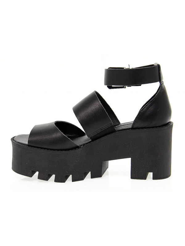 Heeled sandal Windsor Smith PUFFY BLK in leather Guidi Calzature