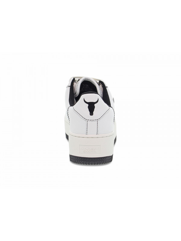 Sneakers Windsor Smith REBOUND WHITE BLACK in white leather Sneakers Windsor Smith REBOUND WHITE BLACK in white leather