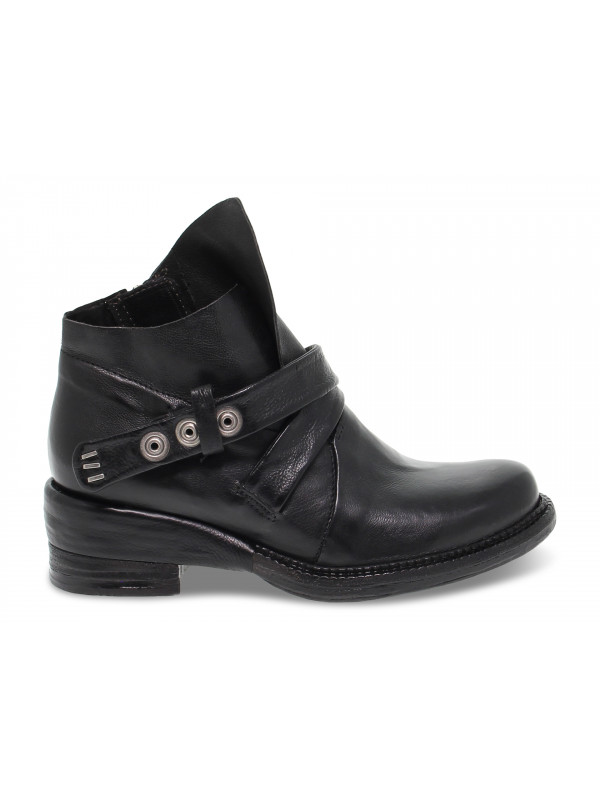 Bottines A.S.98 en cuir noir Guidi Calzature Soldes Automne