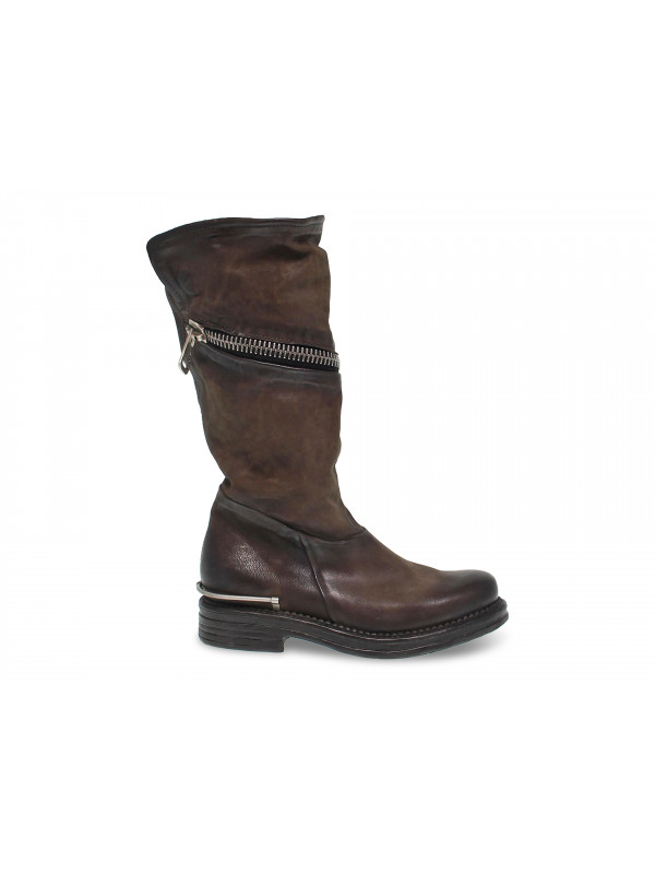 Bottes A.S.98 en cuir brun foncé