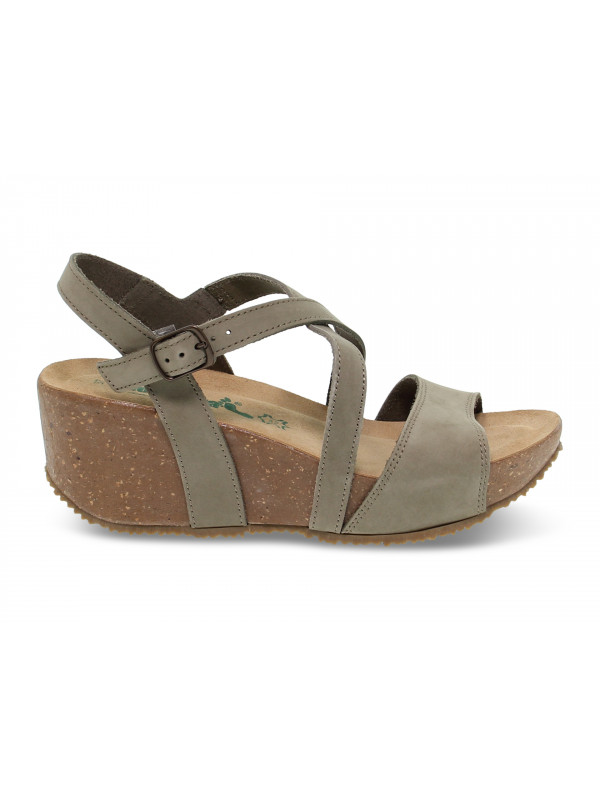 Chaussures compensees Bionatura en nubuck boue Guidi Calzature Soldes Printemps Ete 2024 Guidi Calzature