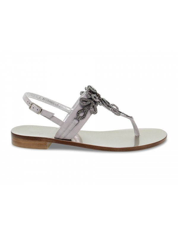 Sandales plates Capri POSITANO en chamois gris