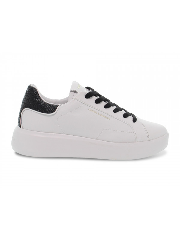 Baskets Crime London LOW TOP LEVEL UP en cuir blanc