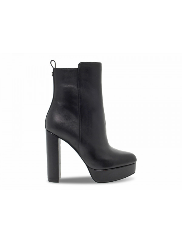 Boots Guess DENNIS PLATO' en cuir noir