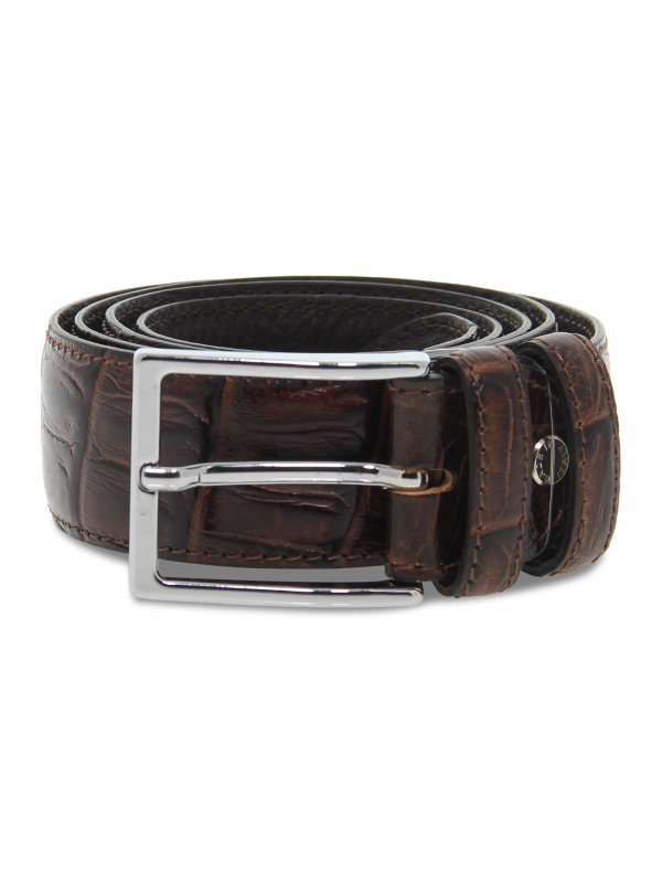 Ceinture Guidi Calzature CODA LUX MADE IN ITALY H35 en imprimé brun foncé