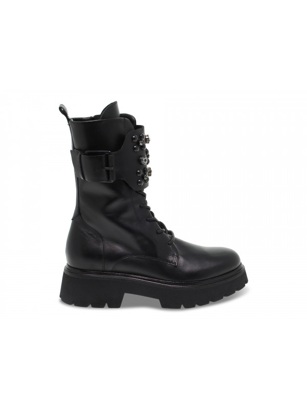 Boots Janet Sport en cuir noir