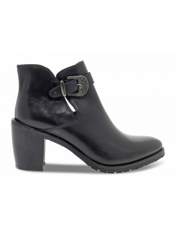 Bottines Jp David TEXANINO SVASATO en cuir noir