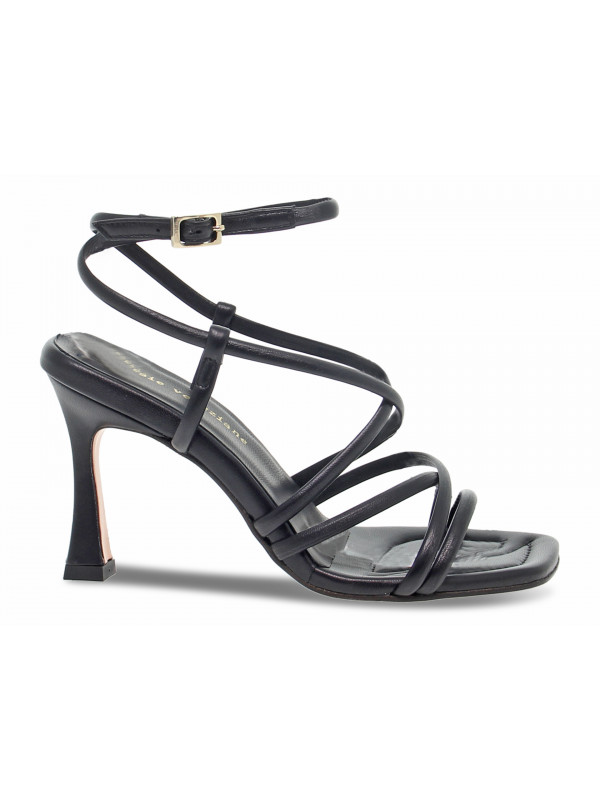 Sandales à talons Poesie Veneziane GUCCI MIGNON en cuir noir