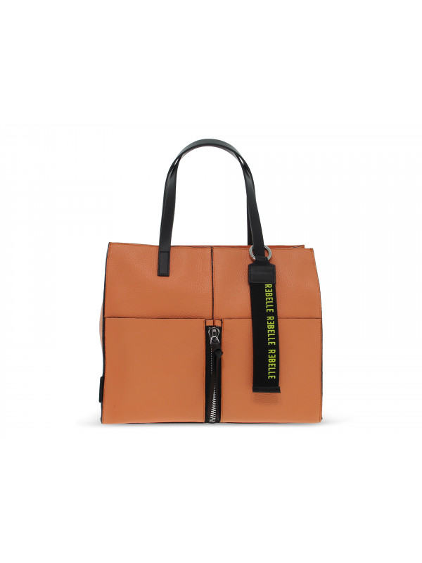 Cabas Rebelle ARIANNA SHOPPING DOLLARO SALMON en cuir orange