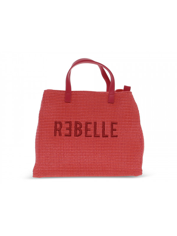 Cabas Rebelle ASHANTI SHOPPING S STRAW CORAL en raphia corail