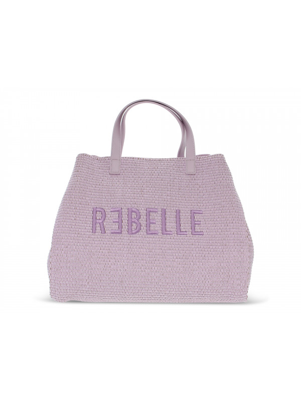 Cabas Rebelle ASHANTI SHOPPING S STRAW PETAL en raphia rose