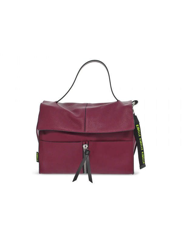 Sac bandoulière Rebelle CLIO SATCHEL L DOLLARO en cuir prune