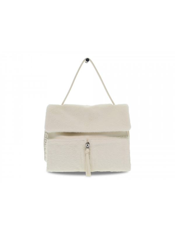 Sac bandoulière Rebelle CLIO SATCHEL L SOFTLY FUR en cheveux crème