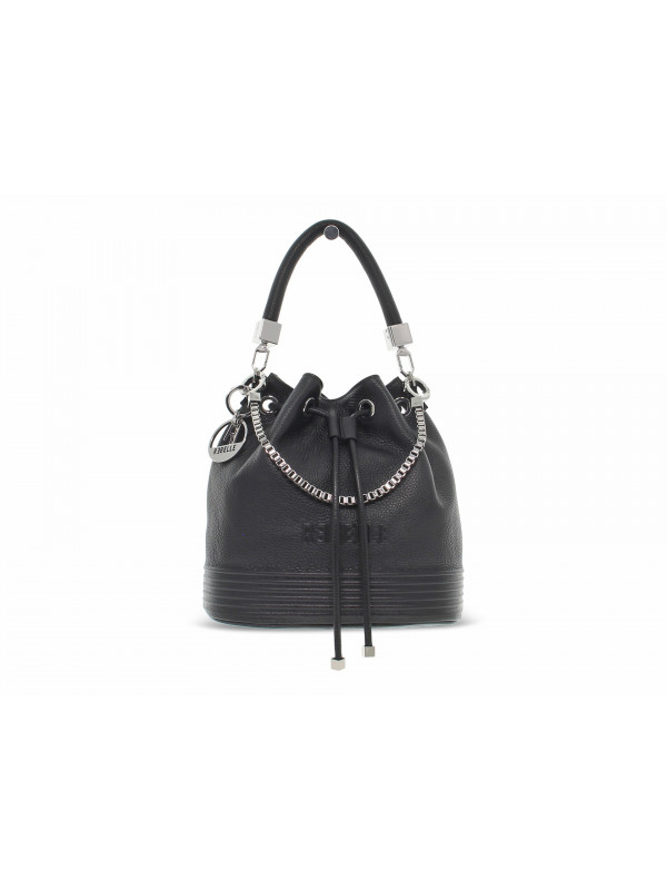 Sac à main Rebelle MIZUKI BUKET DOLLARO BLACK en cuir noir