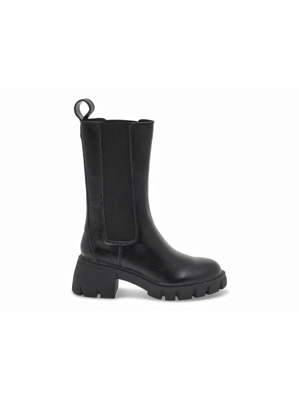 Boots Steve Madden HYPE BLACK LEATHER en cuir noir