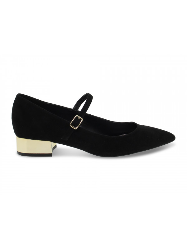 Chaussures plates Steve Madden PENNY BLACK SUEDE en chamois noir