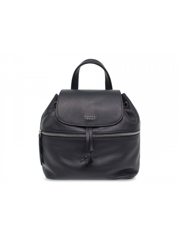 Sac dos Tosca Blu RANUNCOLO ZAINO en cuir bleu fonc Guidi
