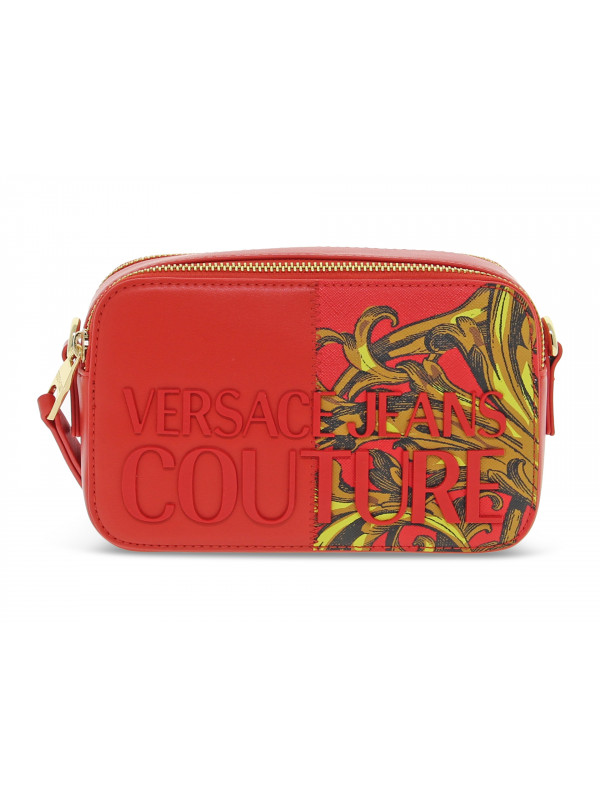 Sac bandoulière Versace Jeans Couture JEANS COUTURE RANGE 4 ROCK CUT SKETCH 1 BAGS STRIPES PATCHWORK en faux cuir rouge