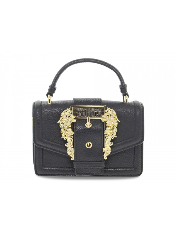 Sac à main Versace Jeans Couture JEANS COUTURE RANGE F SKETCH 6 BAGS GRAINY BUCKLE en saffiano noir