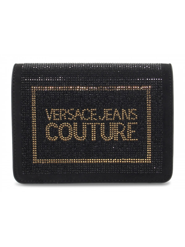 Sac bandoulière Versace Jeans Couture JEANS COUTURE ALCANTARA E STRASS en nappa noir