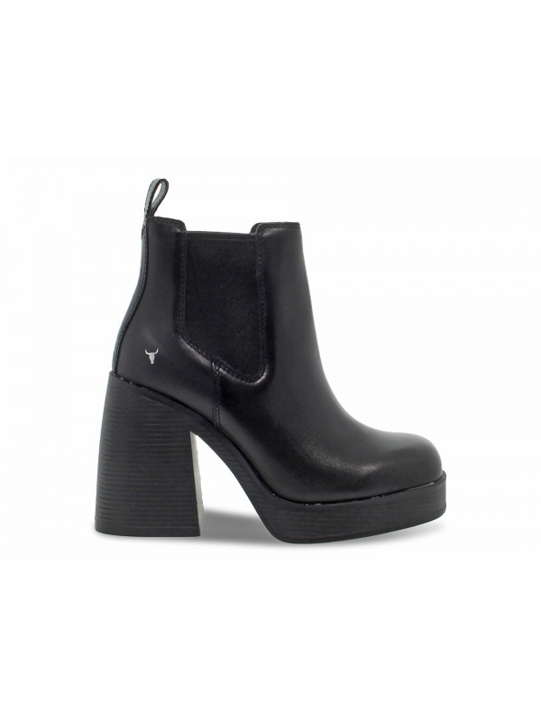 Bottines Windsor Smith PRIORITY BLACK PIGMENT en cuir noir