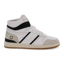 Baskets D.A.T.E. SPORT HIGH CLASS WHITE-BLACK en cuir blanc