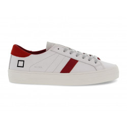 Baskets D.A.T.E. HILL LOW VINTAGE COLORED WHITE-RED en cuir blanc