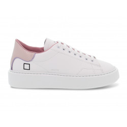 Baskets D.A.T.E. SFERA PATENT WHITE-PINK en cuir blanc