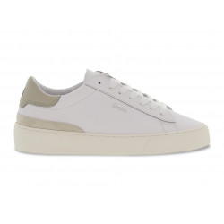 Baskets D.A.T.E. SONICA CALF WHITE-BEIGE en cuir blanc