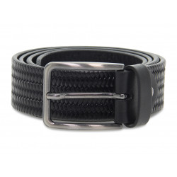 Ceinture Guidi Calzature INTRECCIATO FINE MADE IN ITALY H35 en cuir noir