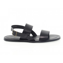 Sandales Leo Pucci en cuir noir