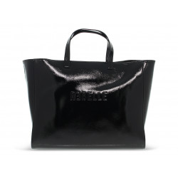 Cabas Rebelle ASHANTI SHOPPING PATENT NAPLACK en peinture noir