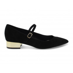 Chaussures plates Steve Madden PENNY BLACK SUEDE en chamois noir