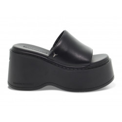 Chaussures compensées Windsor Smith ABANDON BLACK LEATHER en cuir noir