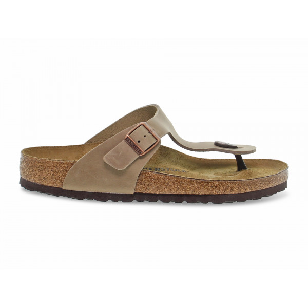 Sandales plates Birkenstock - tabac