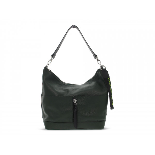 Sac bandoulière Rebelle EIRENE BUCKET L DOLLARO en cuir vert