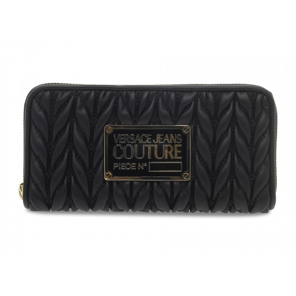 Portefeuille Versace Jeans Couture JEANS COUTURE CRUNCHY BAGS RANGE O SKETCH 10 WALLET QUILTED en faux cuir noir