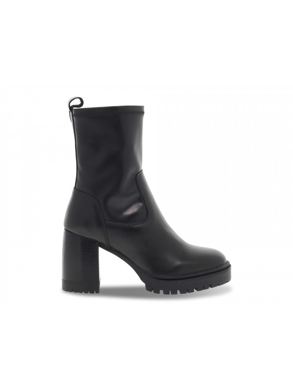 Boots Emanuèlle Vee TRONCHETTO ELASTICIZZATO en cuir noir