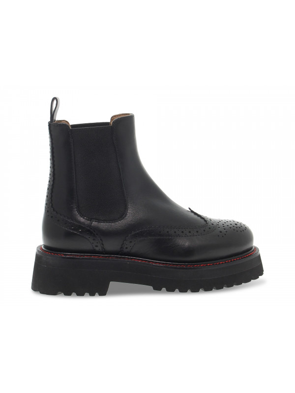 Bottines Emanuèlle Vee BEATLE STILE INGLESE NEW CRUST en cuir noir